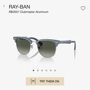 RAYBAN CLUBMASTER ALUMINUM / Silver Frame, Black Lenses